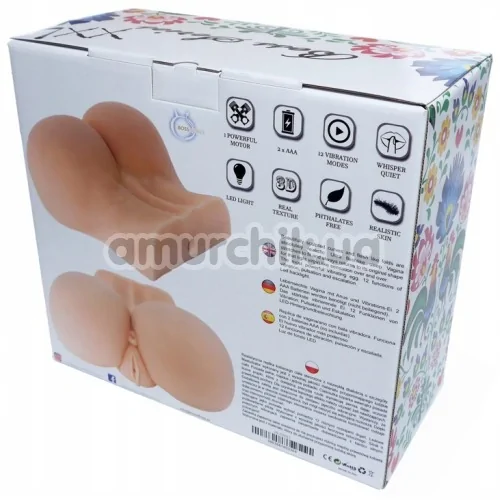 Штучна вагіна та анус з вібрацією Boss Of Toys Vibrating Life-Sized Pussy & Ass XXL, тілесна