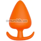 Анальная пробка Bootyful Silicone Plug With T-Handle 6.3 см, оранжевая - Фото №1