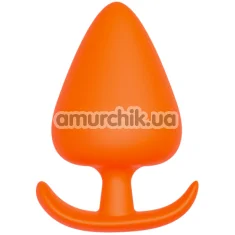 Анальная пробка Bootyful Silicone Plug With T-Handle 6.3 см, оранжевая - Фото №1