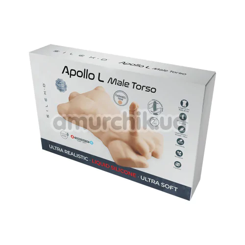 Фаллоимитатор с мужским торсом SilexD Apollo Male Torso L, светло-коричневый