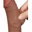 Фалоімітатор Sliding-Skin Dual Layer Dong 7.5 із зігнутим стовбуром, світло-коричневий - Фото №13