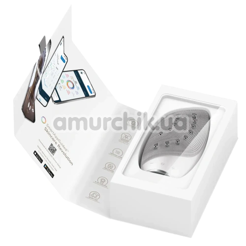 Щетка для лица Geske Sonic Thermo Facial Brush & Face-Lifter 8 in 1, белая