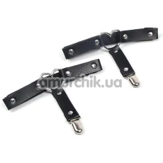 Подвязки для чулок Star Night Double Straps Heart O Ring, черные - Фото №1