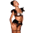 Комплект Star Night Sensual Feather & Chains, черный: бюстгальтер + трусики-стринги + пояс для чулок + гартеры - Фото №7