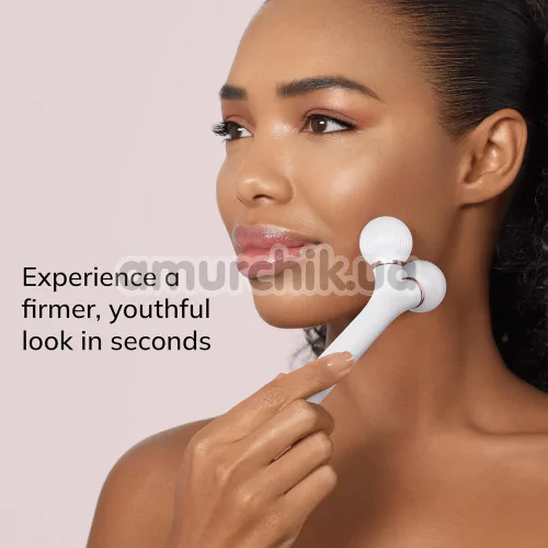 Ультразвуковий масажер для обличчя Geske Sonic Facial Roller 4 in 1, кремовий
