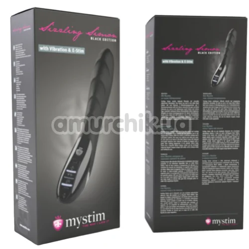 Вибратор для точки G с электростимуляцией Mystim Sizzling Simon, черный