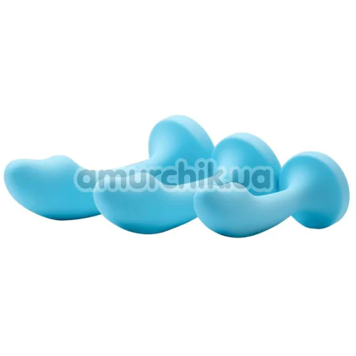 Набір анальних пробок з прозорим кристалом Diamond Anal Trainer Kit, блакитний