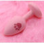 Анальная пробка с розовым кристаллом Alume Silicone Heart Paw Plug S, розовая - Фото №6