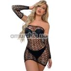 Платье Star Night Strapless Net Mini Dress, черное - Фото №1
