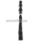 Флоггер с анальной пробкой Fetish Tentation Whip with Plug Handle, черный - Фото №1