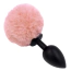 Анальная пробка со светло-розовым хвостиком Exclusivity Bunny Tail Silicone Plug M, черная - Фото №2