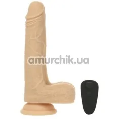Вибратор с ротацией и толчками Addiction Naked Rotating & Thrusting Vibrating Dong 7.5 The Freak, телесный - Фото №1