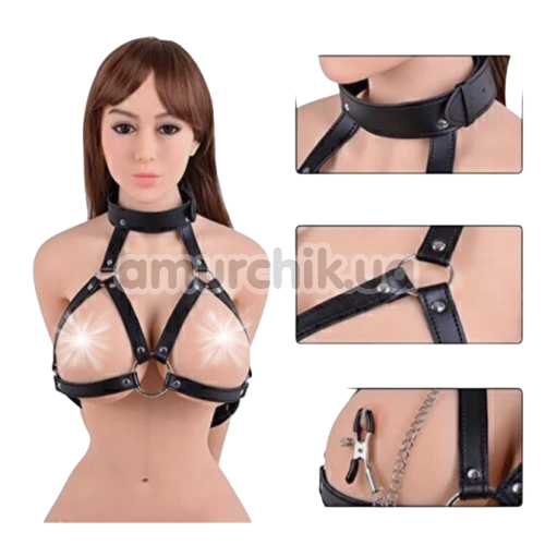 Бондажный набор Star Night Harness & Gag Nipple Clamps, черный