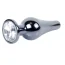 Анальна пробка з прозорим кристалом Boss Series Exclusivity Jewellery Dark Silver Plug, срібна - Фото №1