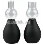 Вакуумные стимуляторы для сосков Nipple Pump Set, черные - Фото №1