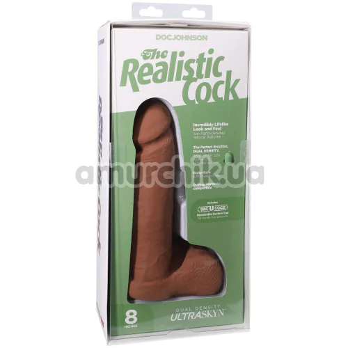 Фаллоимитатор Doc Johnson The Realistic Cock With Balls 8, светло-коричневый