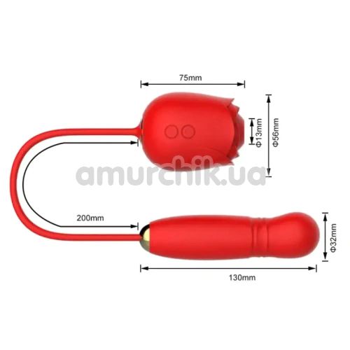 Симулятор орального секса для женщин с толчками Odeco Every Night Toys Rose Thruster 2330, красный