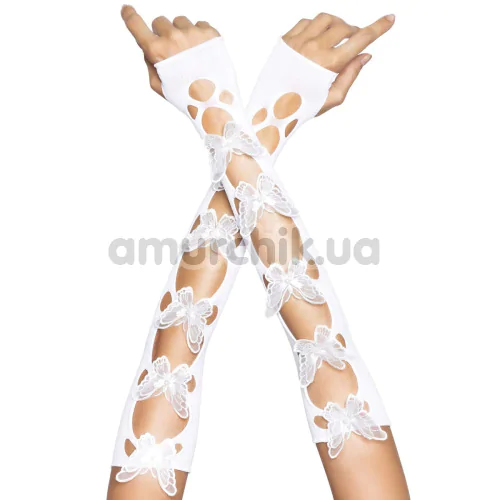 Перчатки Leg Avenue Butterfly Cut Out Arm Warmers, белые - Фото №1