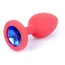 Анальная пробка с синим кристаллом Exclusivity Jewellery Silicon Plug S, светло-розовая - Фото №1