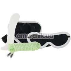 Набор Whipsmart Glow In The Dark 4 Pc Strap-On Set With Eye Mask & Rope, светящийся в темноте - Фото №1