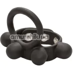 Эрекционное кольцо для члена Weighted Silicone Large C-Ring Ball Stretcher, черное - Фото №1