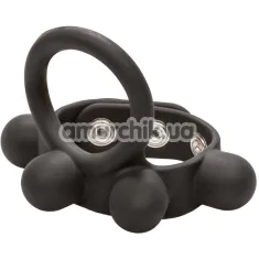 Ерекційне кільце для члена Weighted Silicone Large C-Ring Ball Stretcher, чорне - Фото №1