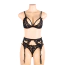 Комплект Star Night Lacie Heart Set, чорний: бюстгальтер + трусики-стрінги + пояс для панчіх - Фото №4
