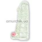 Вібронасадка на пеніс Vibrating Silikon Sleeve, 12 см прозора - Фото №1
