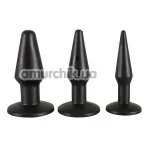Набор анальных пробок Anal Training Set Anal Training Set Advanced, 3 шт черный - Фото №1