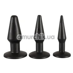 Набір анальних пробок Anal Training Set Anal Training Set Advanced, 3 шт чорний - Фото №1