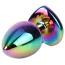 Анальна пробка з райдужним кристалом Matrix Mont Rainbow Heart Gem Plug S, мультикольорова - Фото №2