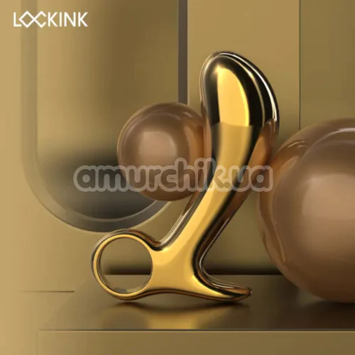 Cтимулятор простаты Lockink Sevanda Woodpecker Metal Prostate Massager, золотой