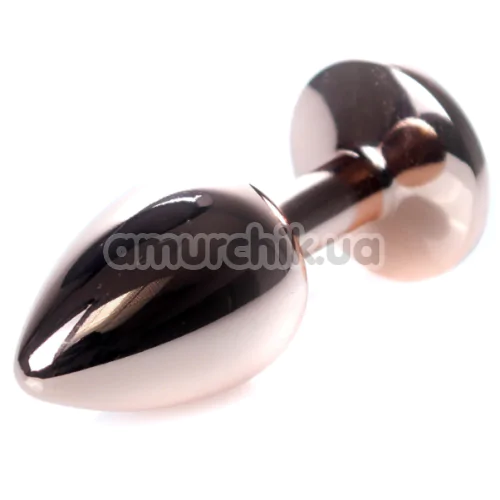 Анальная пробка с синим кристаллом Exclusivity Jewellery Red Gold Plug, золотая