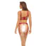 Комплект Bombshell Boudoir Peek A Boo Wire 3 Pc Set, бордовый: бюстгальтер + трусики-стринги + пояс для чулок - Фото №2
