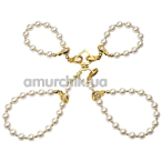 Фіксатори для рук і ніг Lockink Sevanda Pearl Handcuffs & Anklecuffs, білі - Фото №1