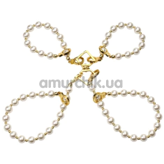 Фіксатори для рук і ніг Lockink Sevanda Pearl Handcuffs & Anklecuffs, білі - Фото №1