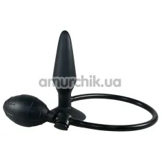 Анальный расширитель True Black Inflatable Anal Plug, черный - Фото №1
