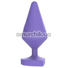 Анальная пробка MisSweet Luv Heart Plug Large, фиолетовая - Фото №1