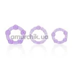 Набір ерекційних кілець Silicone Island Rings фіолетовий, 3 шт - Фото №1