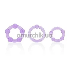 Набір ерекційних кілець Silicone Island Rings фіолетовий, 3 шт - Фото №1