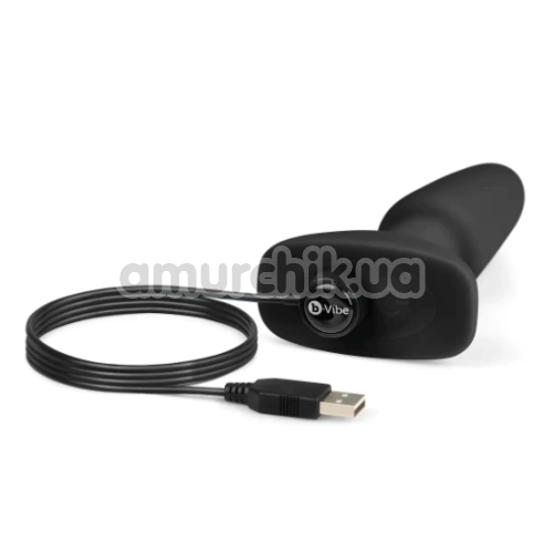 Анальная пробка с вибрацией и ротацией B-Vibe Rimming Plug 2, черная