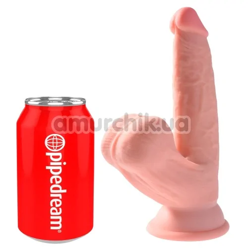 Фалоімітатор King Cock Plus 6 Triple Density Cock With Swinging Balls, тілесний