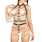 Комплект Art of Sex Cross, чорний: портупея + пояс - Фото №1