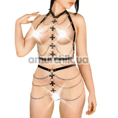 Комплект Art of Sex Cross, черный: портупея + пояс - Фото №1