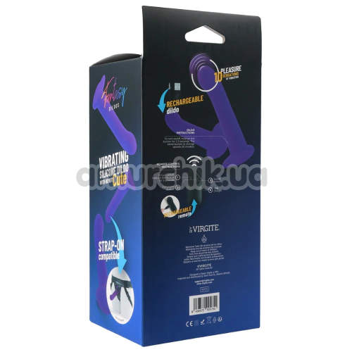 Вібратор для точки G Virgite Fantasy Dildos Vibrating Silicone Dildo Cute, фіолетовий
