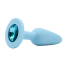 Анальная пробка с голубым кристаллом Alume Silicone Long Plug M, голубая - Фото №1