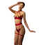 Комплект Upko Red-Strapped Lingerie Set, красный: бюстгальтер + трусики-стринги + пояс с гартерами + наклейки для сосков - Фото №2