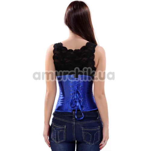 Корсет DS Fetish Vintage Satin Underbust Corset, синий