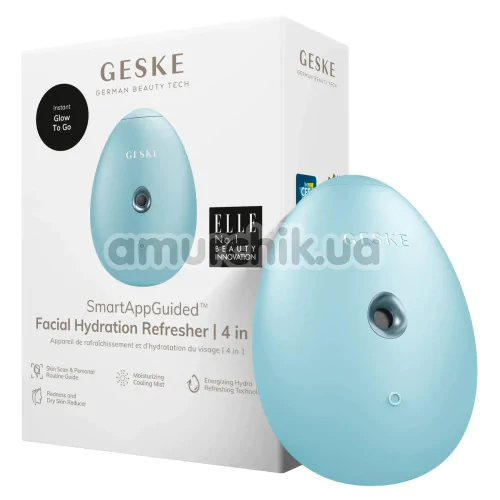 Увлажнитель для кожи лица Geske Facial Hydration Refresher 4 in 1 Oval, бирюзовый