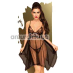 Комплект Penthouse Lingerie Naughty Doll, чорний: пеньюар + трусики-стрінги - Фото №1